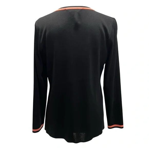 Misook 2 Piece Black Tank & Jacket Coral Trim Women’s Small/Medium - Picture 6 of 12